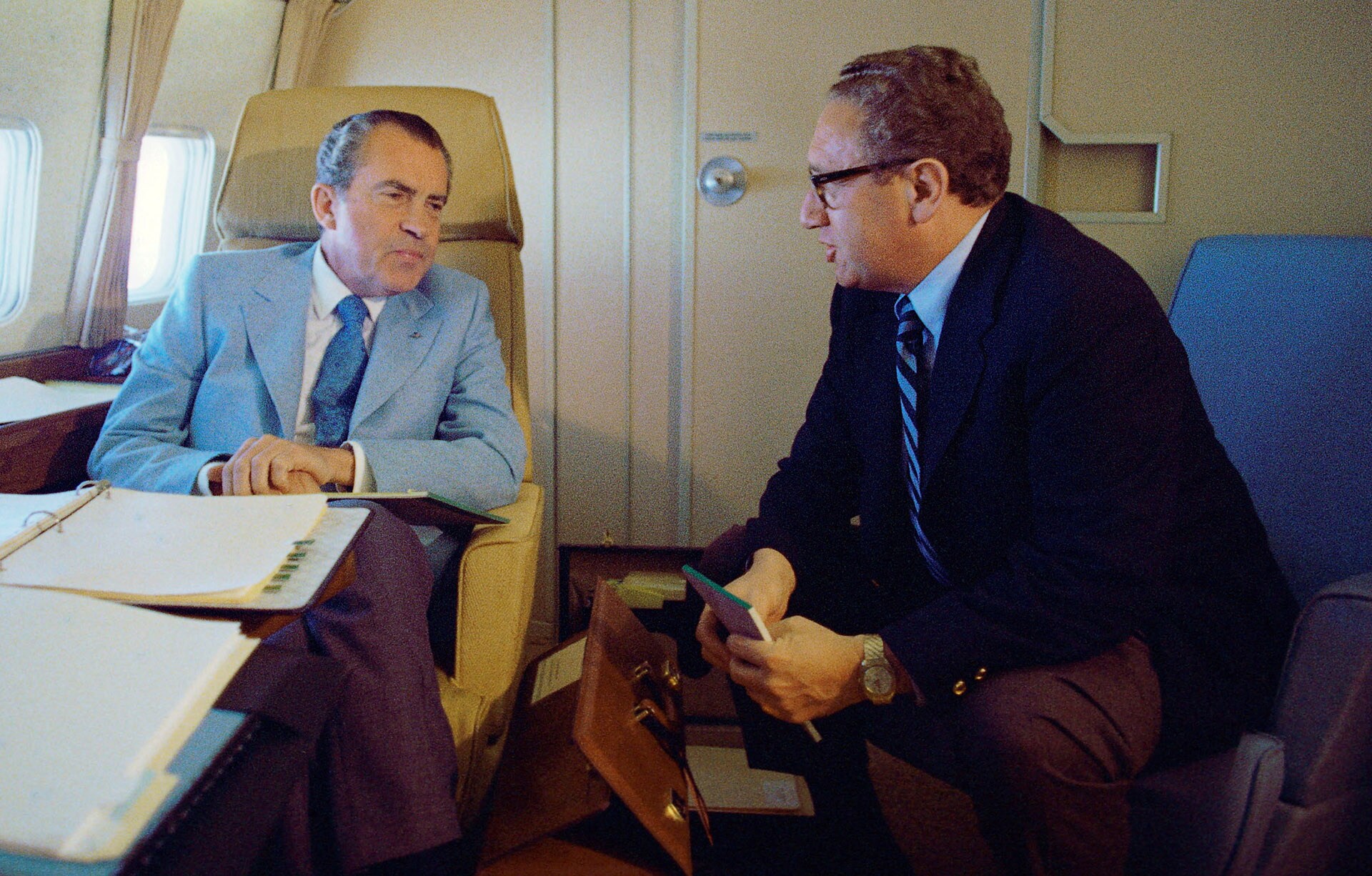 Kissinger with Nixon en route to China in 1972