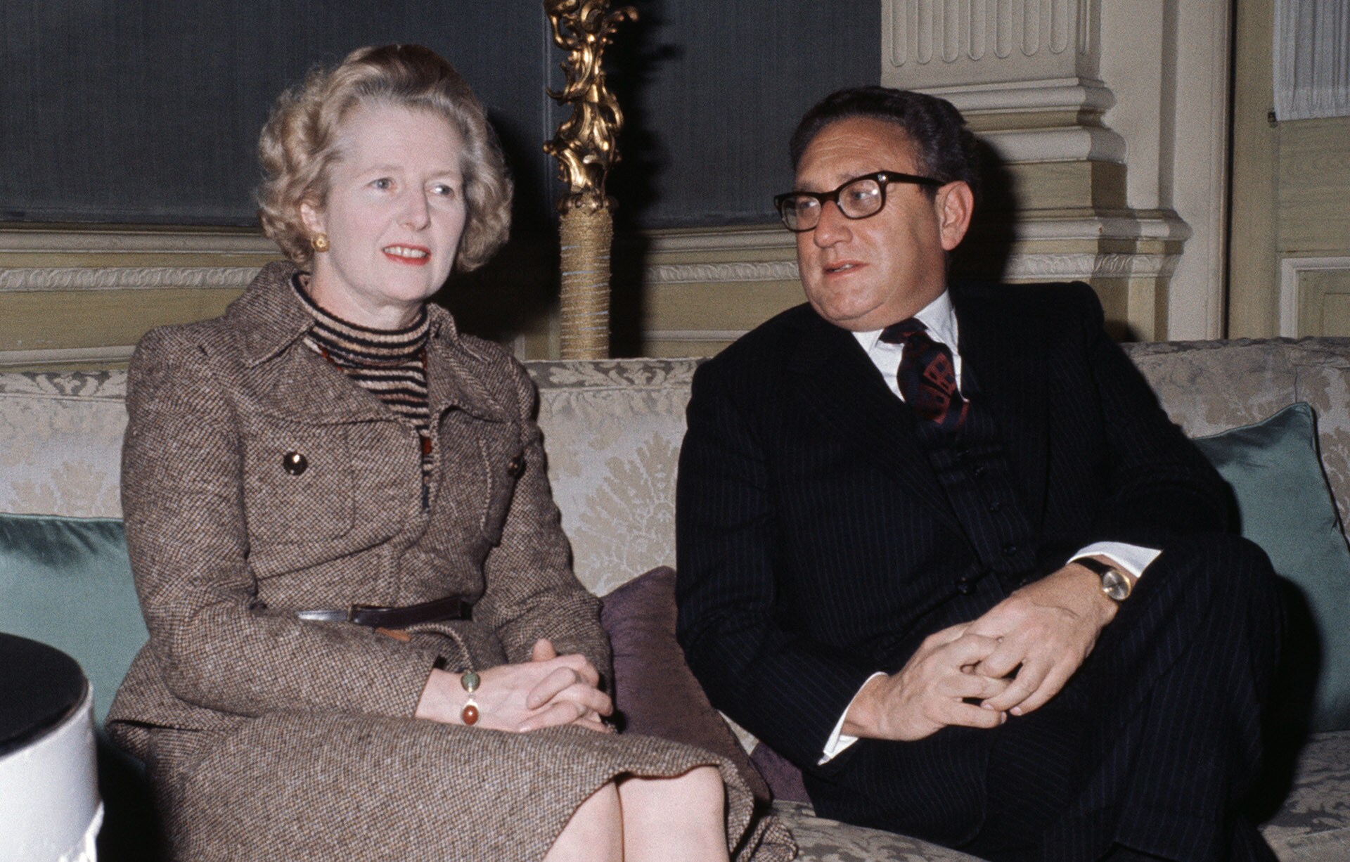 With Margaret Thatcher in London, 1975