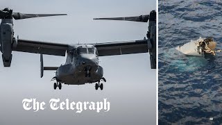 video: US Osprey military aircraft crashes into sea near Japan with six on board