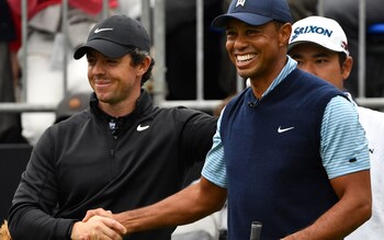 Rory McIlroy (left) and Tiger Woods - The Premier League have waded in on golf’s civil war – it is far from over