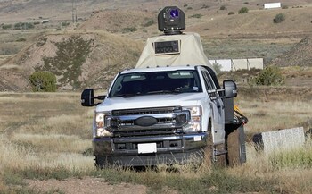 Laser weapon system on a Swinton truck, but it will be mounted on top of a Wolfhound armoured vehicle