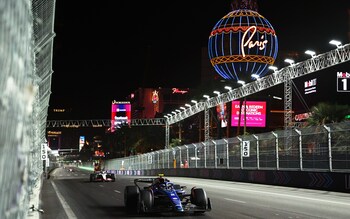 Formula One drivers race down the Las Vegas Strip during Sunday's Grand Prix