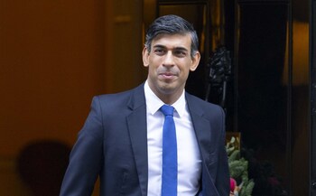 Rishi Sunak, the Prime Minister, is pictured leaving 10 Downing Street this morning 