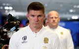 Owen Farrell of England lines up with teammates in the tunnel prior to the Rugby World Cup France 2023 Quarter Final match between England and Fiji at Stade Velodrome on October 15, 2023 in Marseille, France